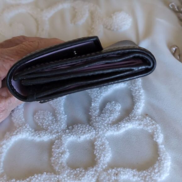 COACH Classic Trifold Wallet🖤 Black & Lavender - Picture 5 of 15